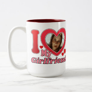 Tasse 2 Couleurs I Love My Girlfriend Petit ami Femme Mari Photo