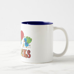 Tasse 2 Couleurs I Love Peacocks