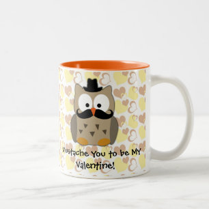Tasse 2 Couleurs I moustache vous à être mon Valentine