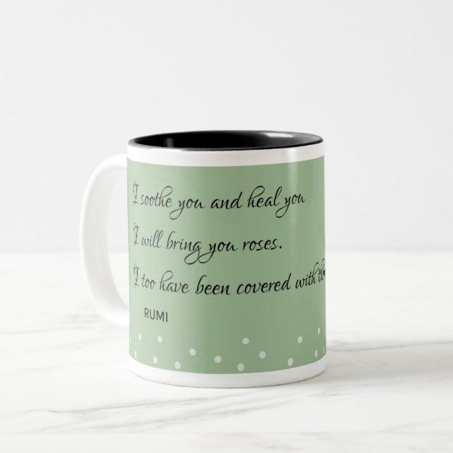 Tasse 2 Couleurs I Soothe You : Citation Inspirante Rumi Healing (Devant gauche)