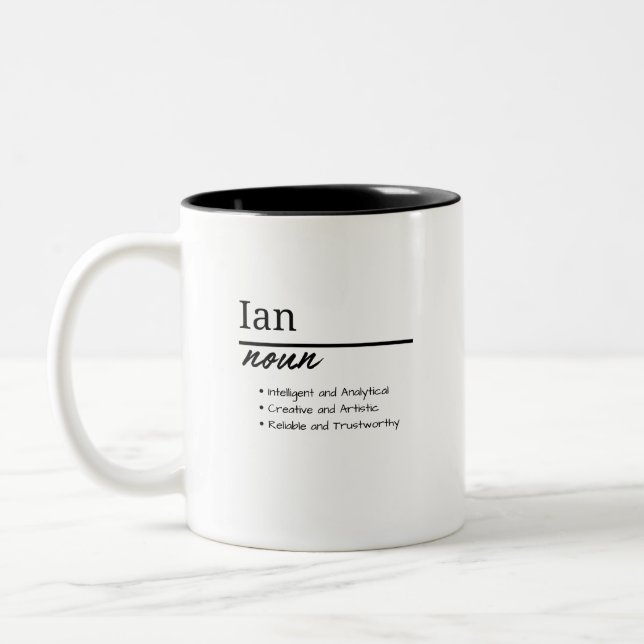 Tasse 2 Couleurs Ian, Garçon Définition Personnalisée Du Nom (Gauche)