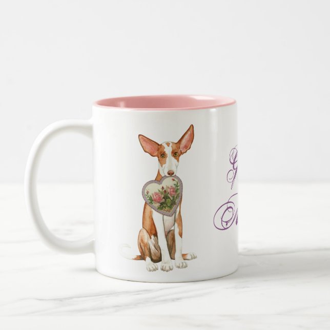 Tasse 2 Couleurs Ibizan Hound Heart Mom (Gauche)