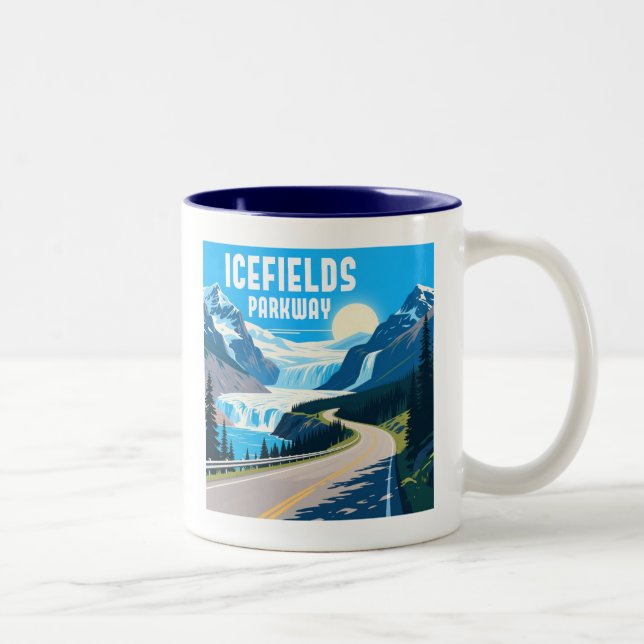 Tasse 2 Couleurs Icefields Parkway Alberta Paysage du Canada (Droit)