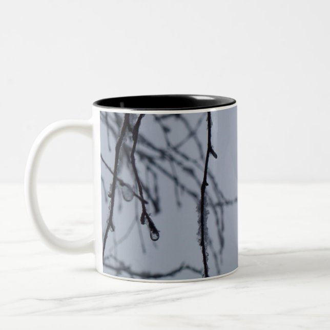 Tasse 2 Couleurs Icy Branches Winter Nature Photographie (Gauche)