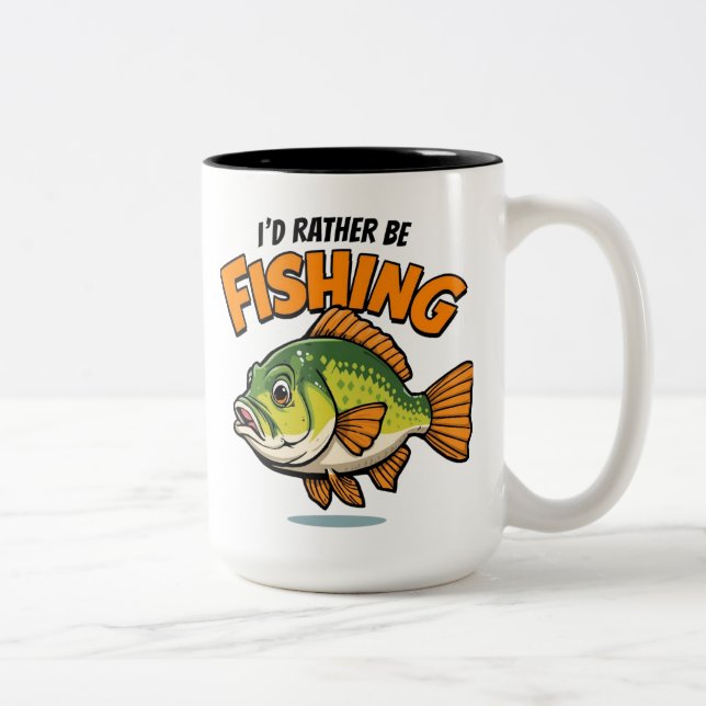 Tasse 2 Couleurs I'd Rather Be Fishing  (Droit)