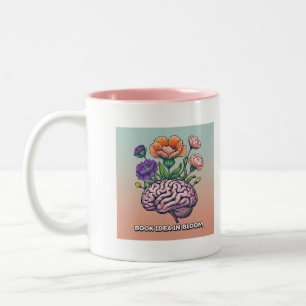 Tasse 2 Couleurs Idée de livre dans la fleur de café de l'écrivain