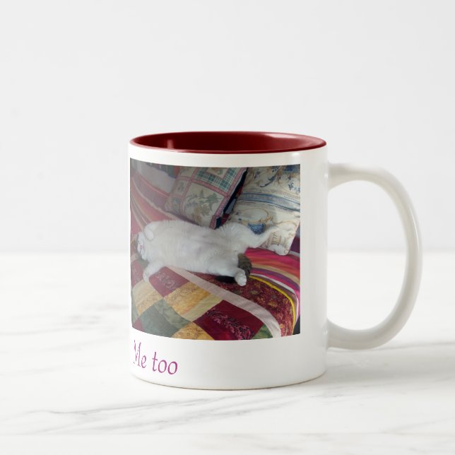 Tasse 2 Couleurs Il effiloche de café avec deux chats (Droit)