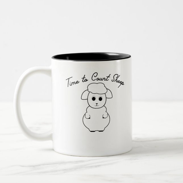 Tasse 2 Couleurs Il est temps de compter les moutons (Gauche)