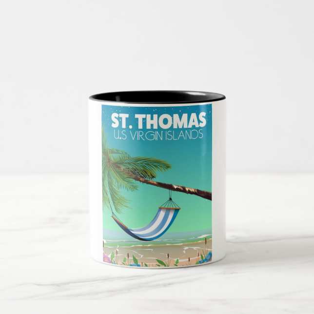 Tasse 2 Couleurs Îles Vierges américaines St Thomas. (Centre)