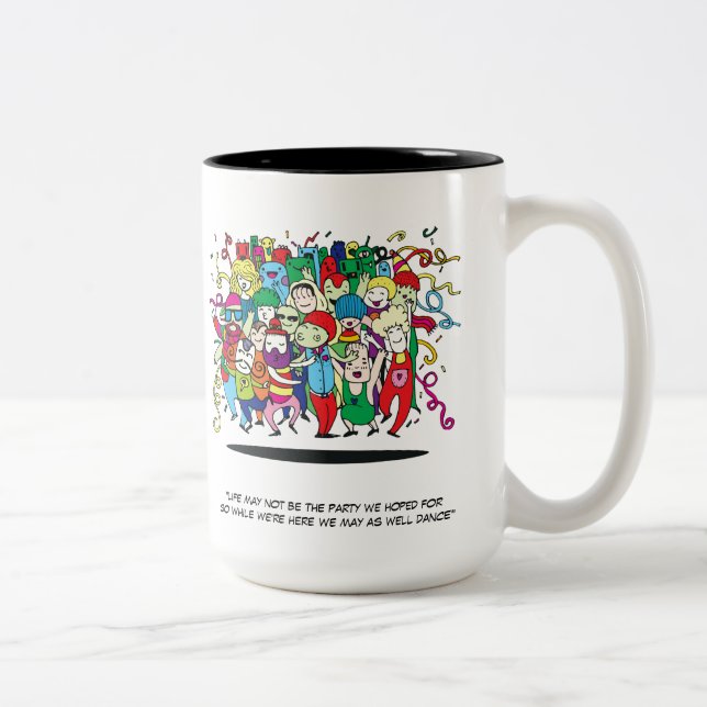 Tasse 2 Couleurs illustrated party people (Droit)