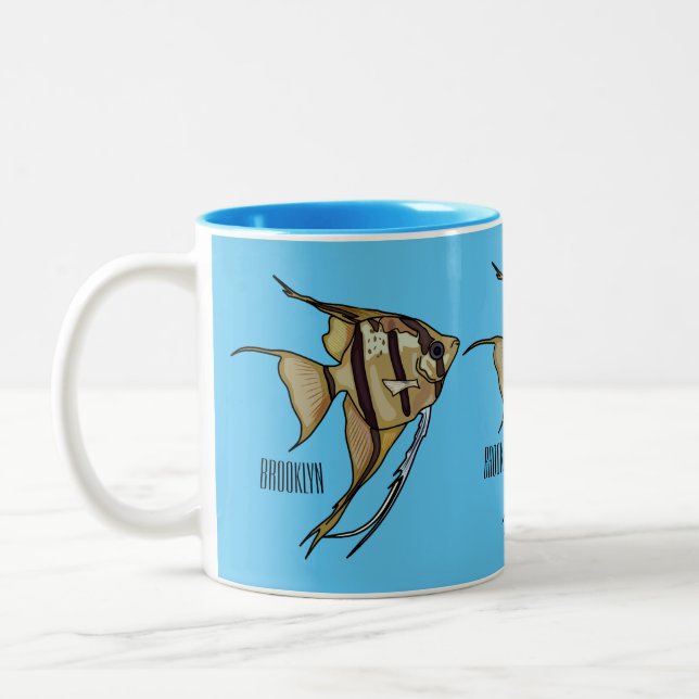 Tasse 2 Couleurs Illustration d'angelfish (Gauche)