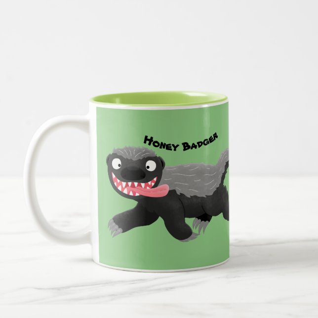 Tasse 2 Couleurs Illustration de blaireau au miel affamé (Gauche)