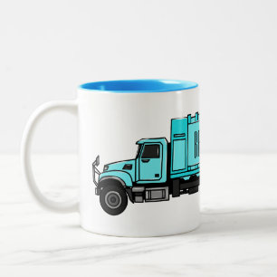 Tasse 2 Couleurs Illustration de camion à ordures de dessin animé