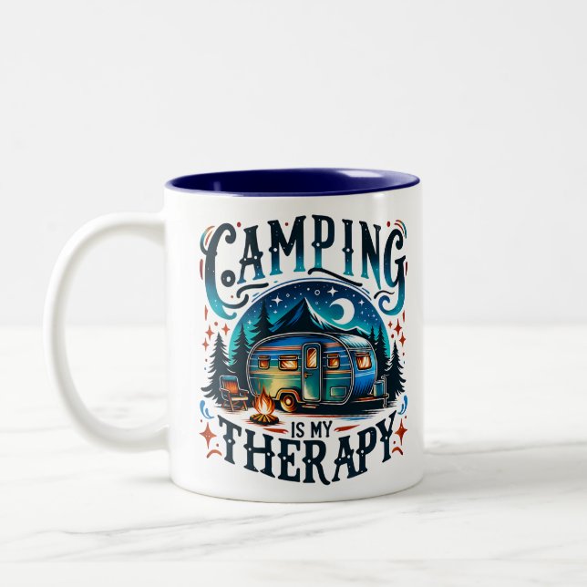 Tasse 2 Couleurs Illustration de camping (Gauche)