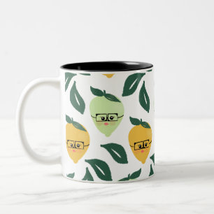 Tasse 2 Couleurs Illustration de dessin animé de citrons et limes