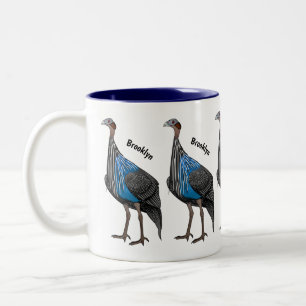Tasse 2 Couleurs illustration de dessin animé d'oiseau pintade vult