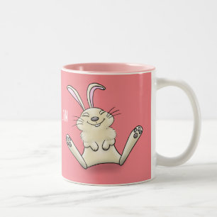 Tasse 2 Couleurs Illustration de dessin de lapin lapin mou