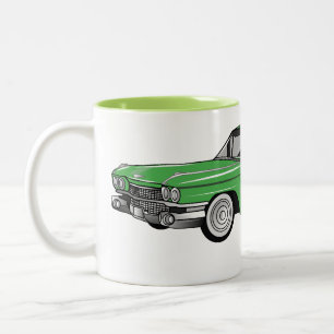 Tasse 2 Couleurs Illustration de dessin de voiture classique 1959