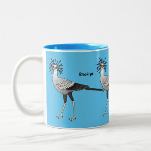Tasse 2 Couleurs Illustration de dessin du secrétaire pour oiseaux