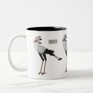 Tasse 2 Couleurs Illustration de dessin du secrétaire pour oiseaux