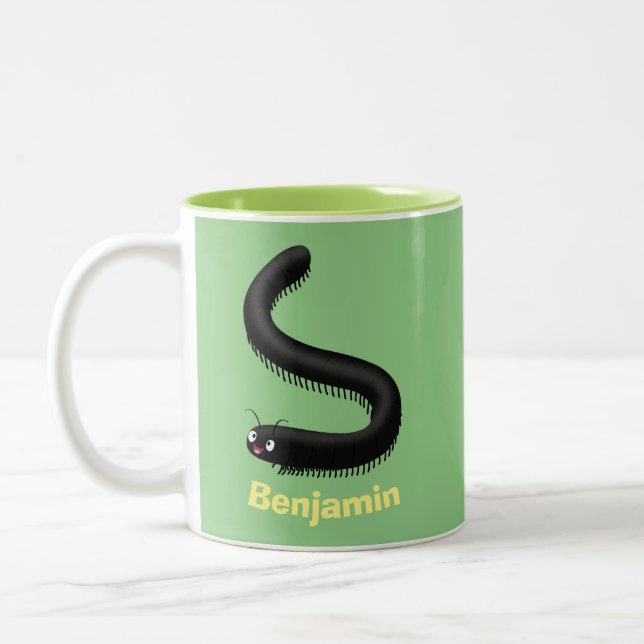 Tasse 2 Couleurs Illustration de dessin mignon millipede (Gauche)