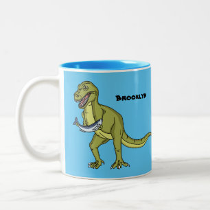 Tasse 2 Couleurs Illustration de dinosaure T rex drôle