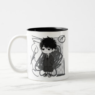 Tasse 2 Couleurs Illustration de garçon Chibi en costume lié à l'ép