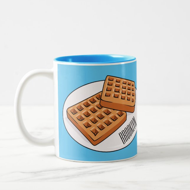Tasse 2 Couleurs Illustration de gaufre (Gauche)