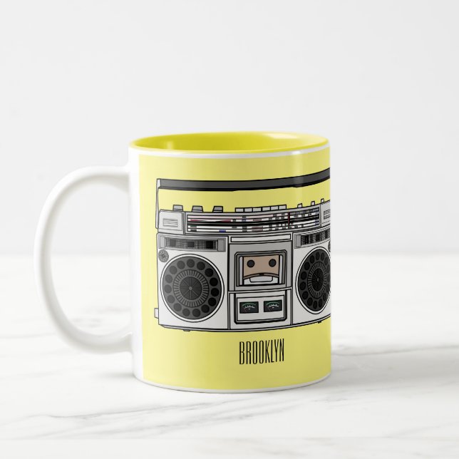 Tasse 2 Couleurs Illustration de la bande dessinée radio (Gauche)