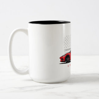 Tasse 2 Couleurs Illustration de la Chevy Corvette C8 noire