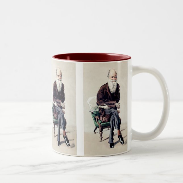 Tasse 2 Couleurs Illustration de la foire Charles Darwin Vanity (Droit)
