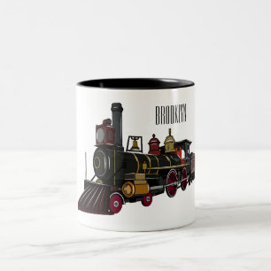 Tasse 2 Couleurs Illustration de la locomotive à vapeur