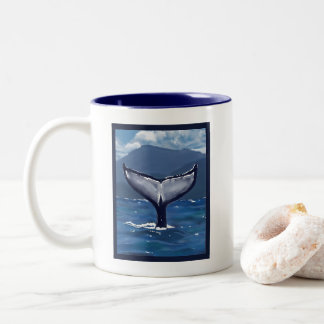 Tasse 2 Couleurs Illustration de la queue de baleine à bosse Citati