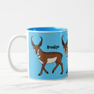 Tasse 2 Couleurs Illustration de l'antilope Pronghorn