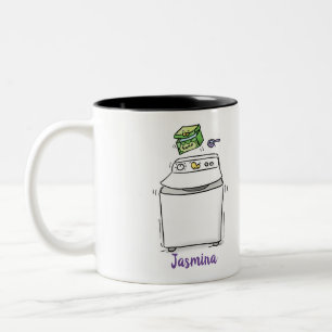 Tasse 2 Couleurs Illustration de lave-linge mignonne
