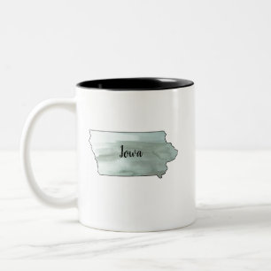 Tasse 2 Couleurs Illustration de l'État de l'Iowa