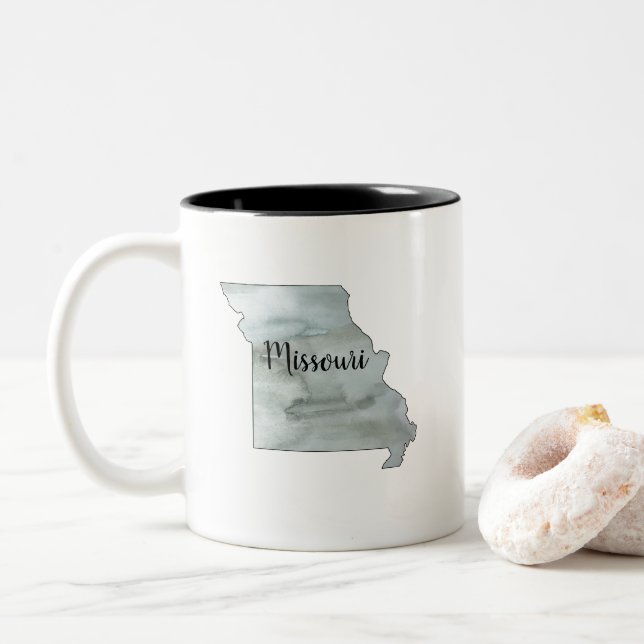 Tasse 2 Couleurs Illustration de l'État du Missouri (Avec donut)