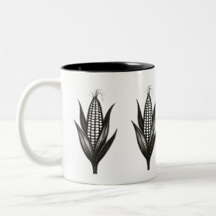 Tasse 2 Couleurs Illustration de maïs à l'encre noire – Dessin de r