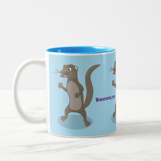 Tasse 2 Couleurs Illustration de mignonne mangouste (Gauche)