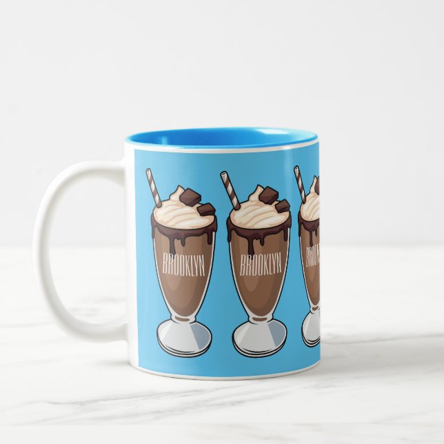 Tasse 2 Couleurs Illustration de milk-shake au chocolat (Gauche)