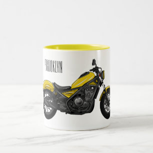 Tasse 2 Couleurs Illustration de moto Cruiser