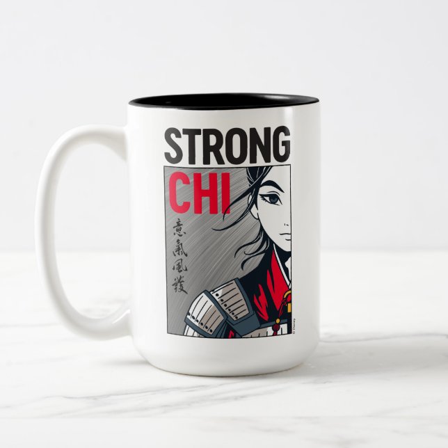 Tasse 2 Couleurs Illustration de Mulan "Strong Chi" (Gauche)