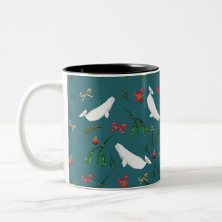 Tasse 2 Couleurs Illustration de Noël de la baleine béluga