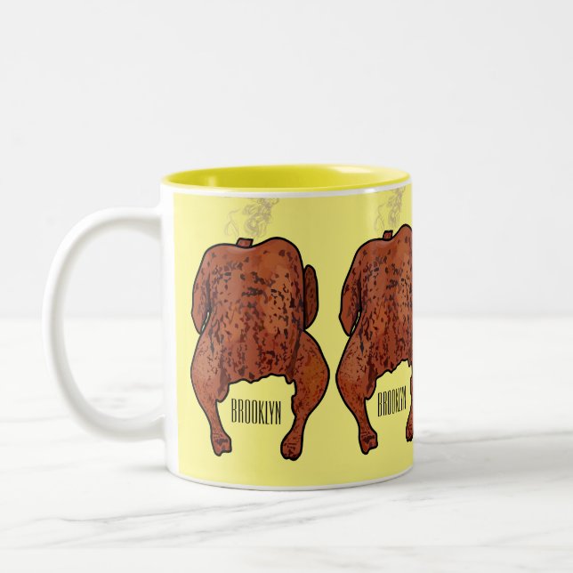 Tasse 2 Couleurs Illustration de poulet rôti (Gauche)