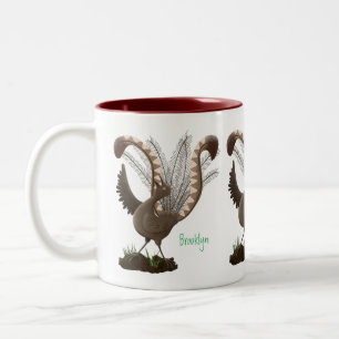 Tasse 2 Couleurs Illustration de superbe et superbe lyrebird