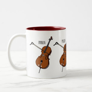 Tasse 2 Couleurs Illustration de violoncelle