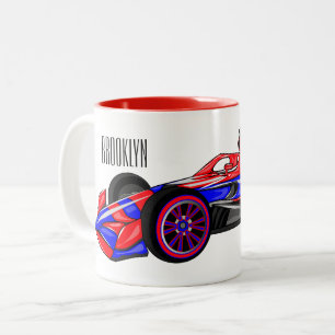 Tasse 2 Couleurs Illustration de voiture de course professionnelle