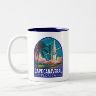 Tasse 2 Couleurs Illustration de voyage de l'art du Cap Canaveral F
