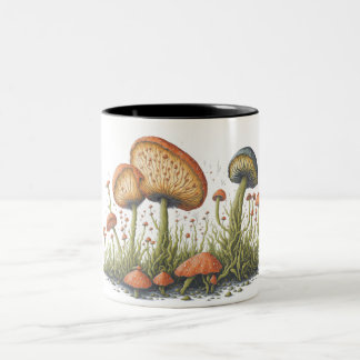 Tasse 2 Couleurs Illustration détaillée des champignons