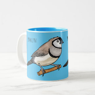 Tasse 2 Couleurs Illustration d'oiseau à deux barreaux